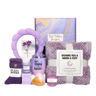 GRANNY SAYS Valentines Day Gifts for Women, Birthday Gifts for Mom, Spa Gifts for Women, Self Care Gifts for Women, Care Package with Flannel Blanket for Mom, Friendship, Wife, Sister