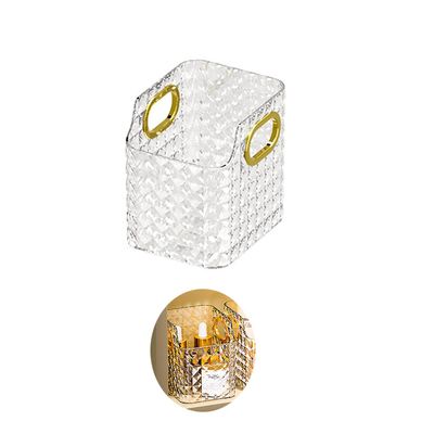 Gidary Cosmetics Makeup Organizer,Clear Diamond Crystal Makeup Organizer,skincare organizers,for Vanity Decor,Bathroom Countertops,Desk Storage Container,Cosmetic Display cases (White)