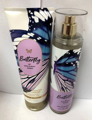 Bath &amp; Body Works - Butterfly - 2 pc Bundle - Fine Fragrance Mist and Ultimate Hydration Body Cream - 2022