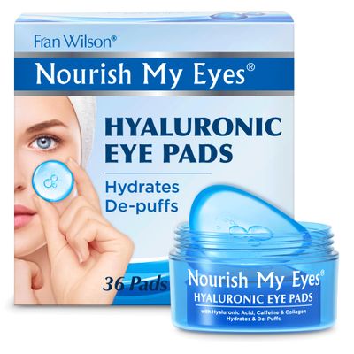Fran Wilson Nourish My Eyes Eye Pads - Soothe Tired Eyes, Reduce Puffiness &amp; Dark Circles, hydrates the skin around the eyes - 36 Count - Cooling &amp; Refreshing, Instantly (Hyaluronic)