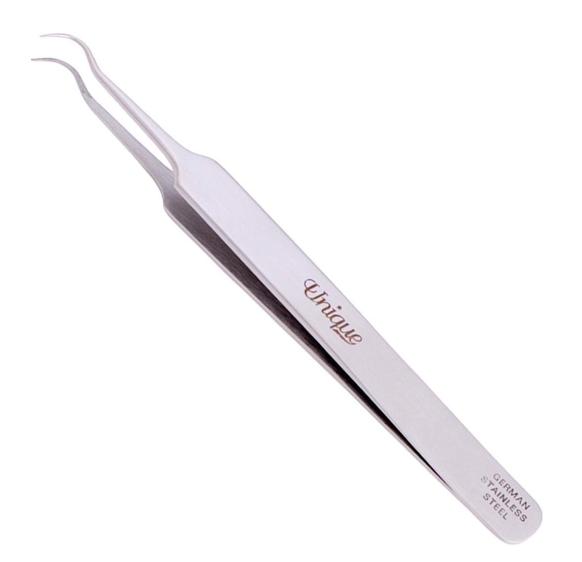 Blackhead and Blemish Remover Tool - Acne Whitehead Comedone Extractor - Rounded Curved Tip, German Stainless Steel - by The Unique Edge