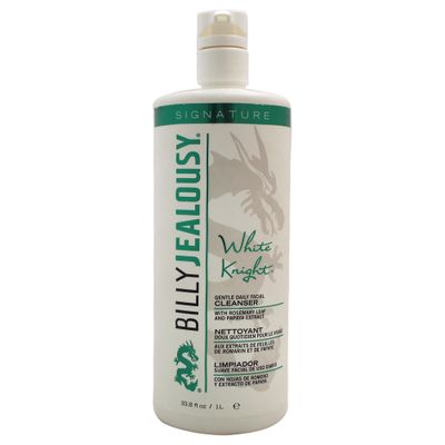 Billy Jealousy White Knight Gentle Daily Facial Cleanser with Non-Abrasive Exfoliators Ideal for All Skin Types, Men&#39;s Face Wash Formulated with Apple Amino Acids &amp; Papaya Extract, 33.8 Fl Oz