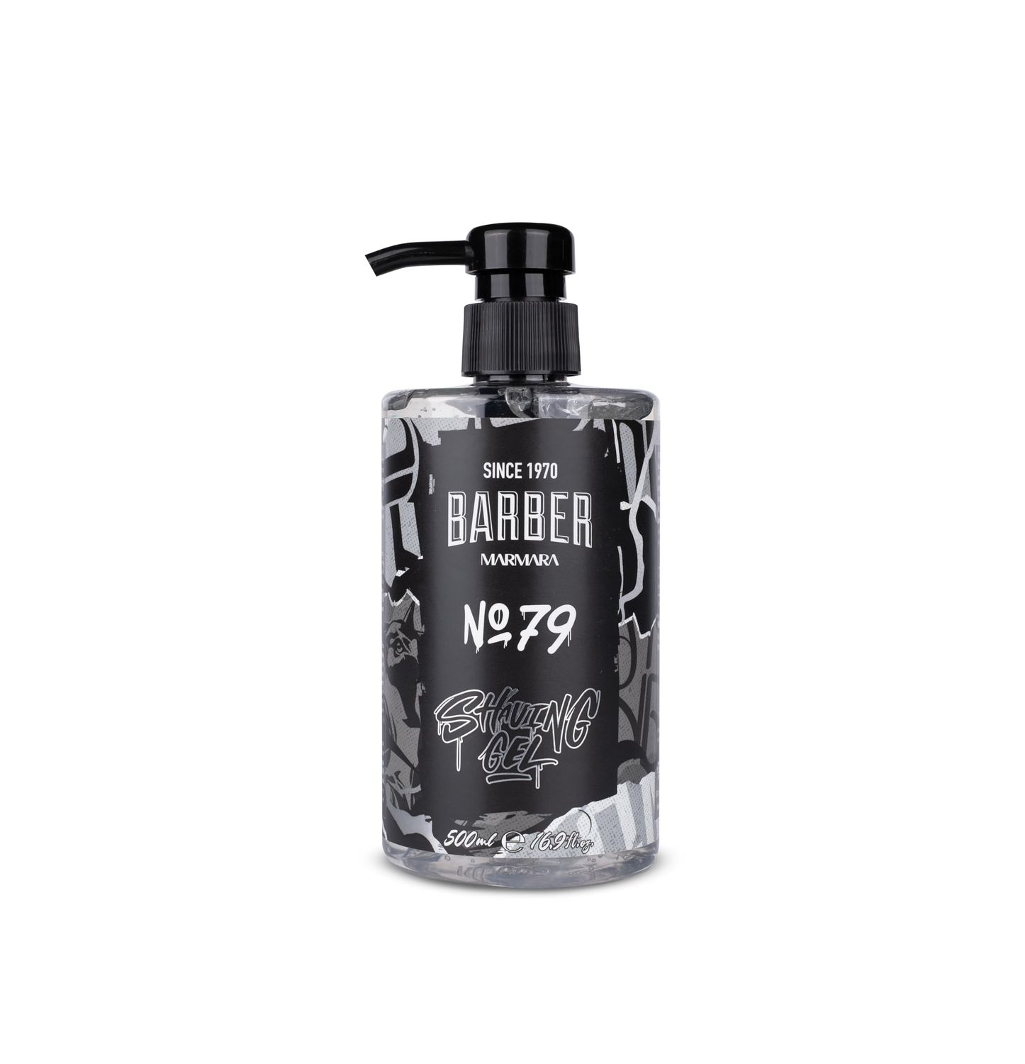 BARBER MARMARA Shaving Gel Men No.79 - Men's Shaving Gel Transparent 500 ml - Shaving Gel Men - for a Precise Shaving of Beard Contours - Optimal Gliding - Cools the Skin - with Pump Dispenser