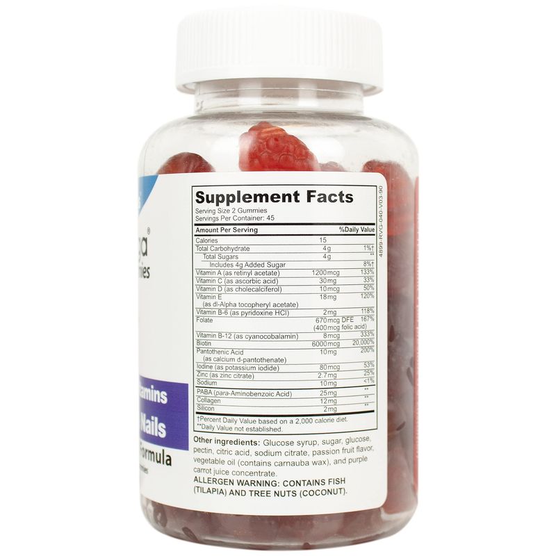 DrFormulas Hair Skin Nails Gummies Vitamins with Biotin by HairOmega | 5000 mcg Biotin Supplement for Hair Growth - Vegetarian Gummy (not Bears) for Men and Women, Made with Sugar not Corn Syrup
