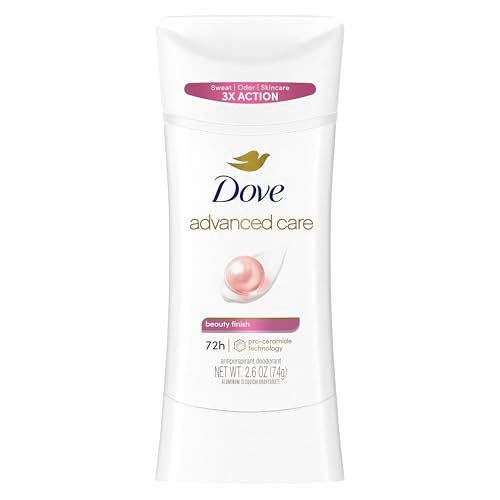 Dove Advanced Care Antiperspirant Deodorant Stick Beauty Finish for Helping Repair Skin Barrier After Shaving, with 72-Hour Sweat &amp; Odor Protection, 2.6 oz