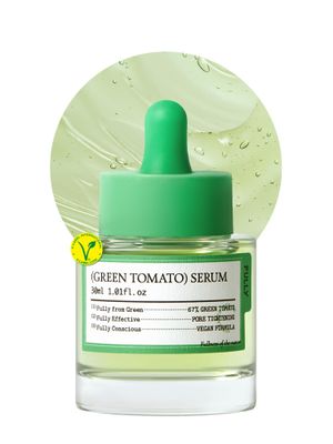 FULLY Green Tomato Serum, Pore Tightening with 67% Green Tomato Extract, Vit C and PHA, Elastcity Boosting and Skin Moisturization, Fragrance Free, Vegan &amp; Dermatologically Tested, 1.01 fl.oz