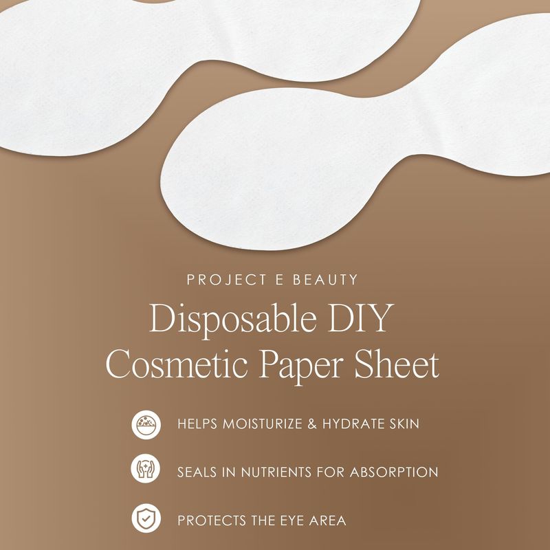 100pcs Disposable DIY Non-Woven Eye Mask Paper by Project E Beauty | DIY Cotton Eye Care Mask | for Skincare &amp; Spa Salon Use | Cosmetic Facial Paper for Toner, Serum, or Lotion (100, Eye Shaped)