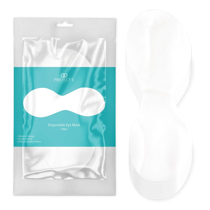 100pcs Disposable DIY Non-Woven Eye Mask Paper by Project E Beauty | DIY Cotton Eye Care Mask | for Skincare &amp; Spa Salon Use | Cosmetic Facial Paper for Toner, Serum, or Lotion (100, Eye Shaped)