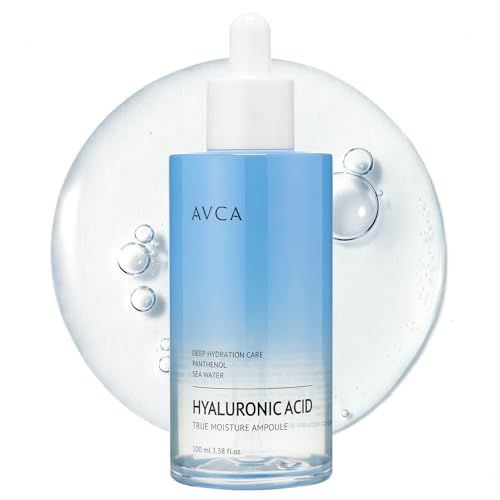 AVCA True Moisture Hyaluronic Acid Serum | Face Serum for Dry, Dehydrated, Oily Skin | Korean Skincare (100ml/3.38fl.oz.)