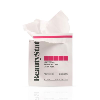 BeautyStat Triple Action One-Step Daily Exfoliating Peel Pad for Uneven Tone, Texture, Fine Lines, Enlarged Pores - Made in the USA - Gentle Exfoliator Pad with AHAs, BHAs, Glucosamine to Brighten