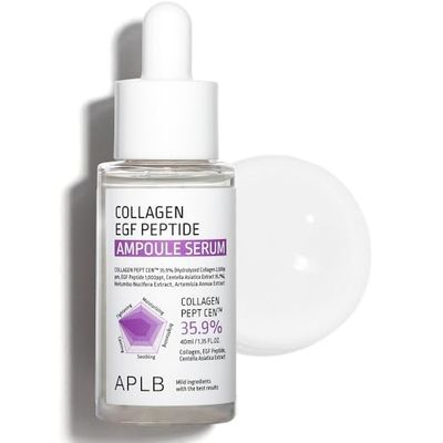 APLB Collagen EGF Peptide Ampoule Serum | COLLAGEN PEPT CEN 35.9% 1.35 FL.OZ/Korean Skincare, Elasticity care, Long lasting moisturizing, Revitalize for gentle and improve skin texture