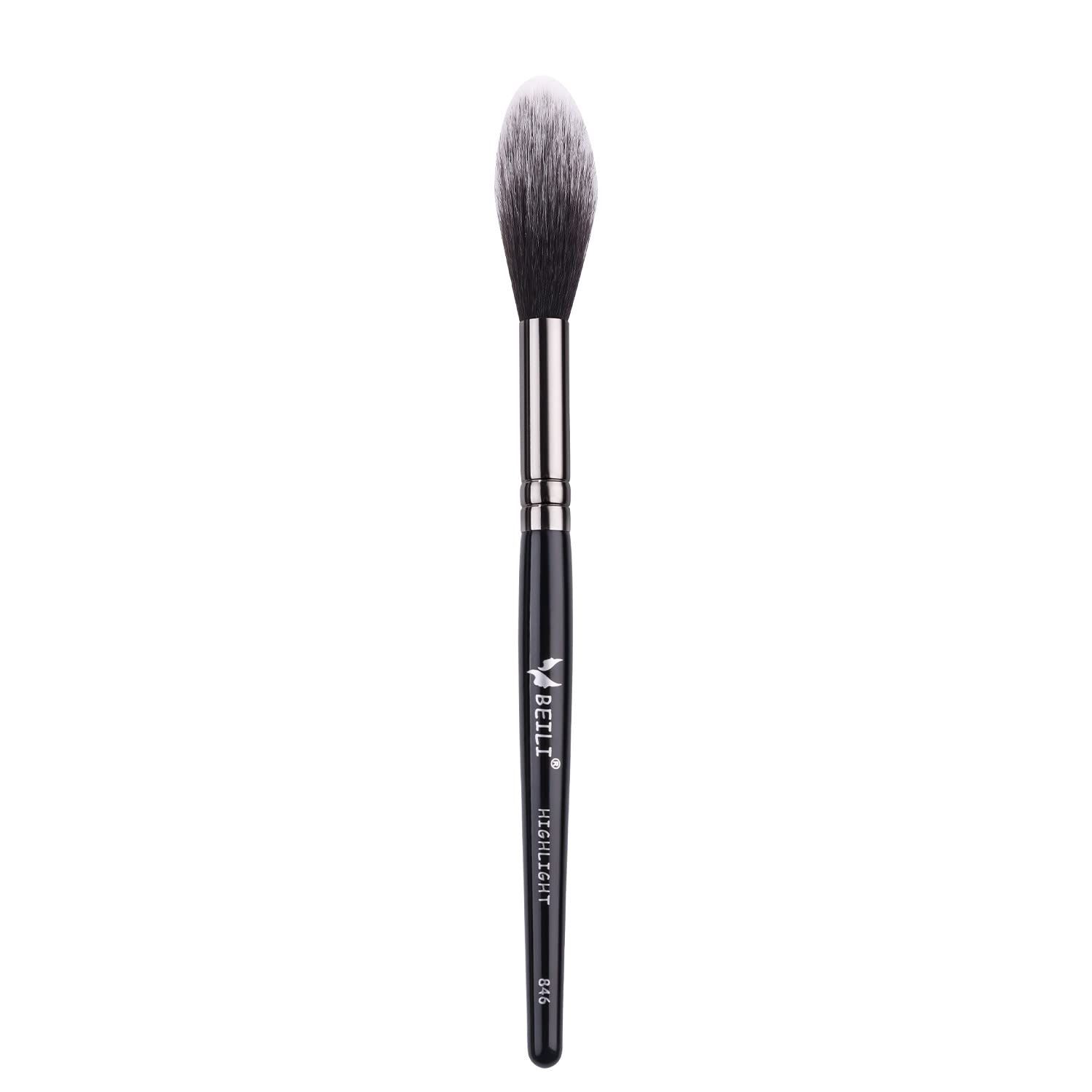 BEILI Tapered Highlighter Brush Makeup for Cheekbone Highlighting,Bronzer,Blush,Contour Face,Eyes,Brows with Cream,Powder,Mineral Cosmetics Vegan Makeup Tool-Blending,Contouring Face Brush