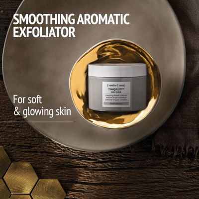 [ comfort zone ] Tranquillity Body Scrub, Soothing Aromatic Gentle Exfoliator Enriched with Sugar Crystals and Amaranth &amp; Almond Essential Oils, for an Instantly Smoother and Softer Skin, 10.06 Oz.