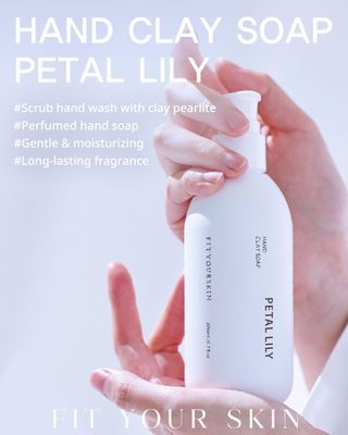 FIT YOUR SKIN Perfumed Hand Clay Soap #Petal Lily - Exfoliating &amp; Moisturizing Hand Scrub Gel to Bubble Wash - Clay Pearlite &amp; Mineral - Gentle &amp; Long Lasting Fragrance - 1.7 fl.oz