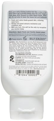 Billy Jealousy Shaved Ice After Shave Balm for Men with Aloe Leaf Juice, Cools &amp; Hydrates Skin, Relieves Razor Irritation and Prevents Ingrown Hairs, 3 Fl Oz