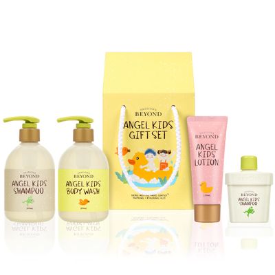 BEYOND Angel Kids Baby Bath Gift Set (25.7fl oz , 3-Piece Bath &amp; Shower Set) - Vegan Korean Skin Care. Baby Shampoo, Body Wash, Hyaluronic