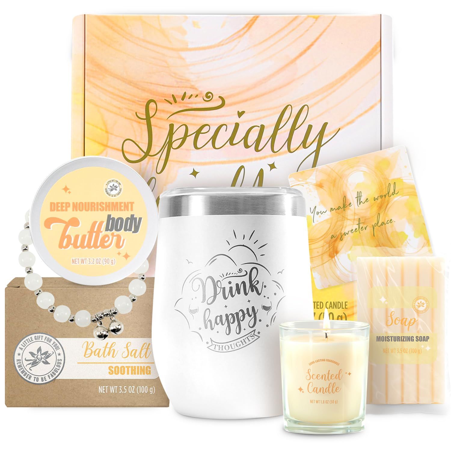 Gifts for Women BODY &amp; EARTH Birthday Gifts for Women, Vanilla Bath Set Spa Gifts for Women, 6pcs Self Care Gifts for Women Vanilla Spa Kit Womens Christmas Gifts, Gift Sets for Women