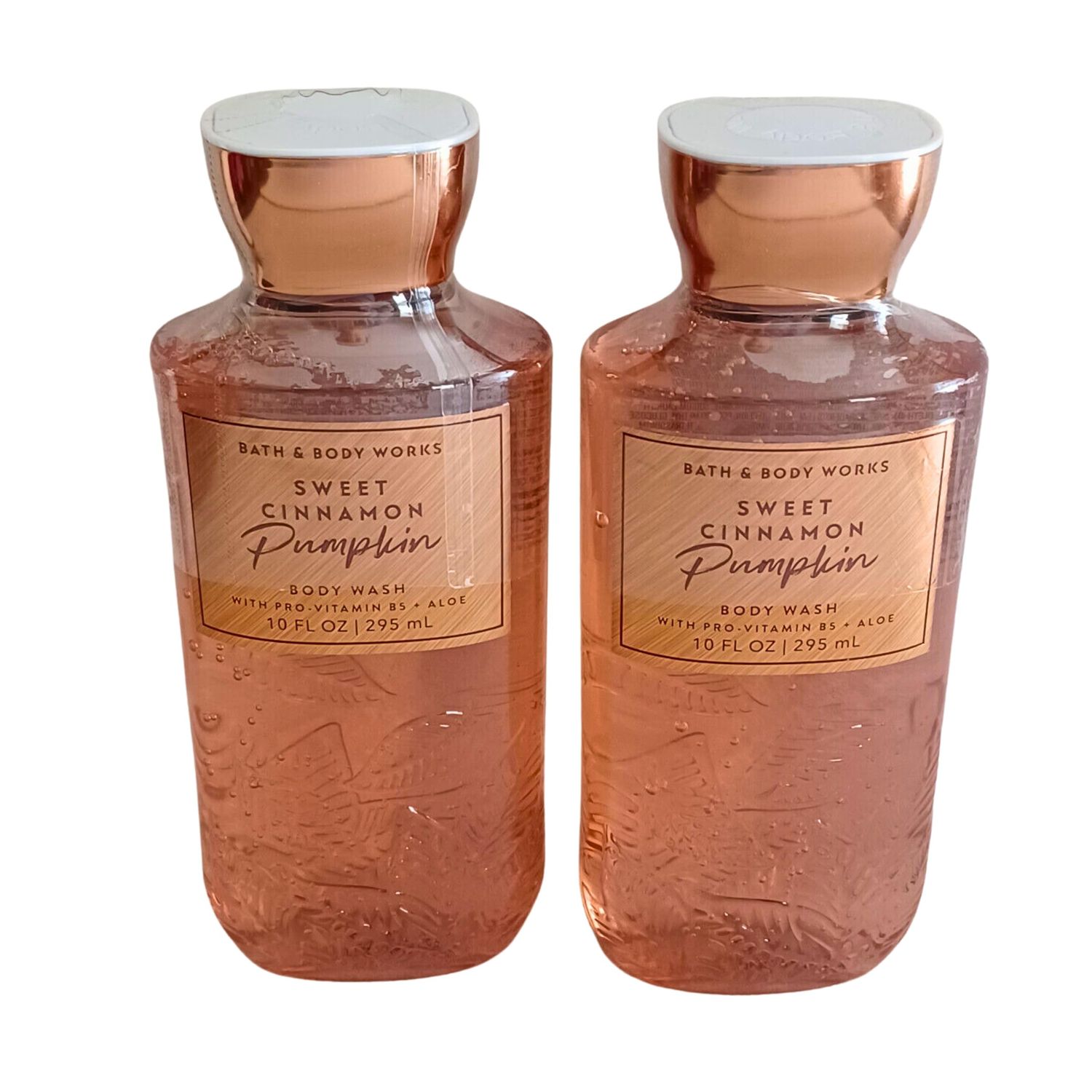Bath &amp; Body Works Shea + Vitamin E Shower Gel, Set of 2, 10oz Each (Sweet Cinnamon Pumpkin)