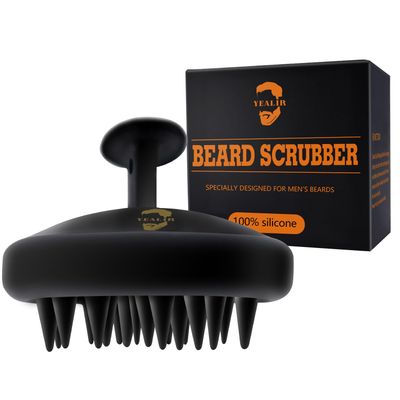 Beard Brush for Men, Silicone Beard Scrubber, Deep Cleans, Hair &amp; Beard Exfoliator Helping Beard Shampoo Better Clean the Beard, Good Helper for Beard Oil - Eco &amp; Reusable