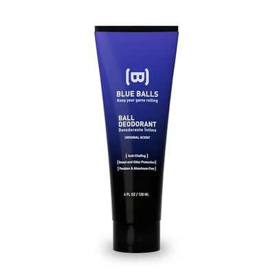 BLUEBALLS - Ball Deodorant for Men - Lotion Anti Chafing for Men - Original Scent, Friction Defense,Sweat,Odor &amp; Irritation Care - Men&#39;s Grooming &amp; Essentials - Hygiene Products for Private Parts