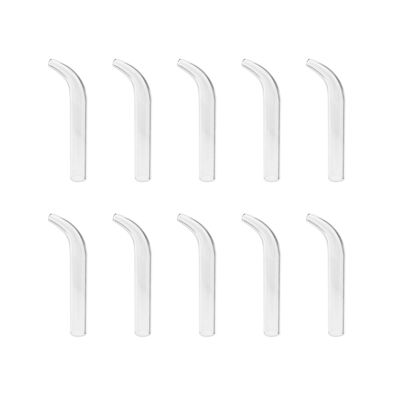 Elitzia Four Types of Acne Blackhead Absorbing Glass Tube Types Multiple Use Electrotherapy Beauty Machine Accessories 10/Set of The Same Type ETD215SA (Curved)