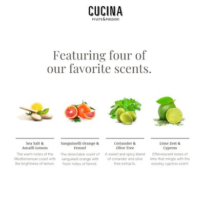 Fruits &amp; Passion [Cucina Regenerating Hand Cream Gift Set, (Pack of 4) | Classic Collection | Luxury Olive Oil Hand Moisturizer, Travel Size Lotion for Dry Cracked Skin