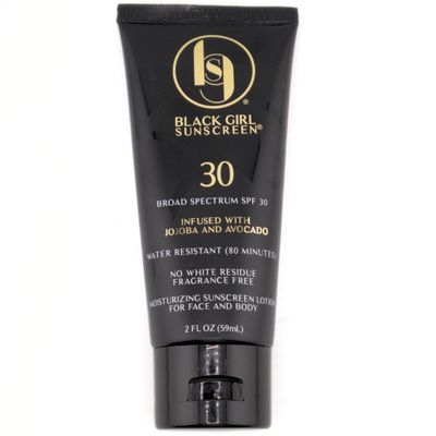 BLACK GIRL SUNSCREEN - Face &amp; Body Moisturizing Sunscreen Lotion SPF 30, No White-Residue for Melanin Rich Skin (2 Fl. Oz.)