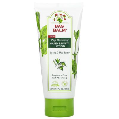 Bag Balm, Daily Moisturizing Hand &amp; Body Lotion, Fragrance Free, 3 fl oz (89 ml)