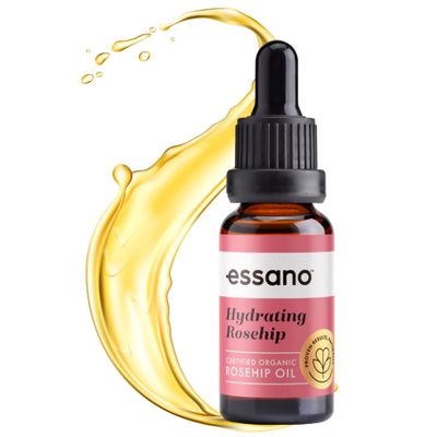 Essano Rosehip Oil for Face Organic Cold Pressed, Skin Care &amp; Body Care with Vitamin E, Polyphenols, Natural Facial Oil &amp; Body Oil to Support Appearance of Fine Lines &amp; Wrinkles, Cruelty Free, 20ml