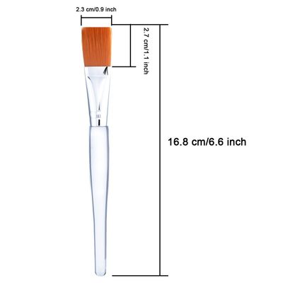 Facial Mask Brush Makeup Brushes Cosmetic Tools with Clear Plastic Handle, 5 Pack (Silver with Yellow Brush)