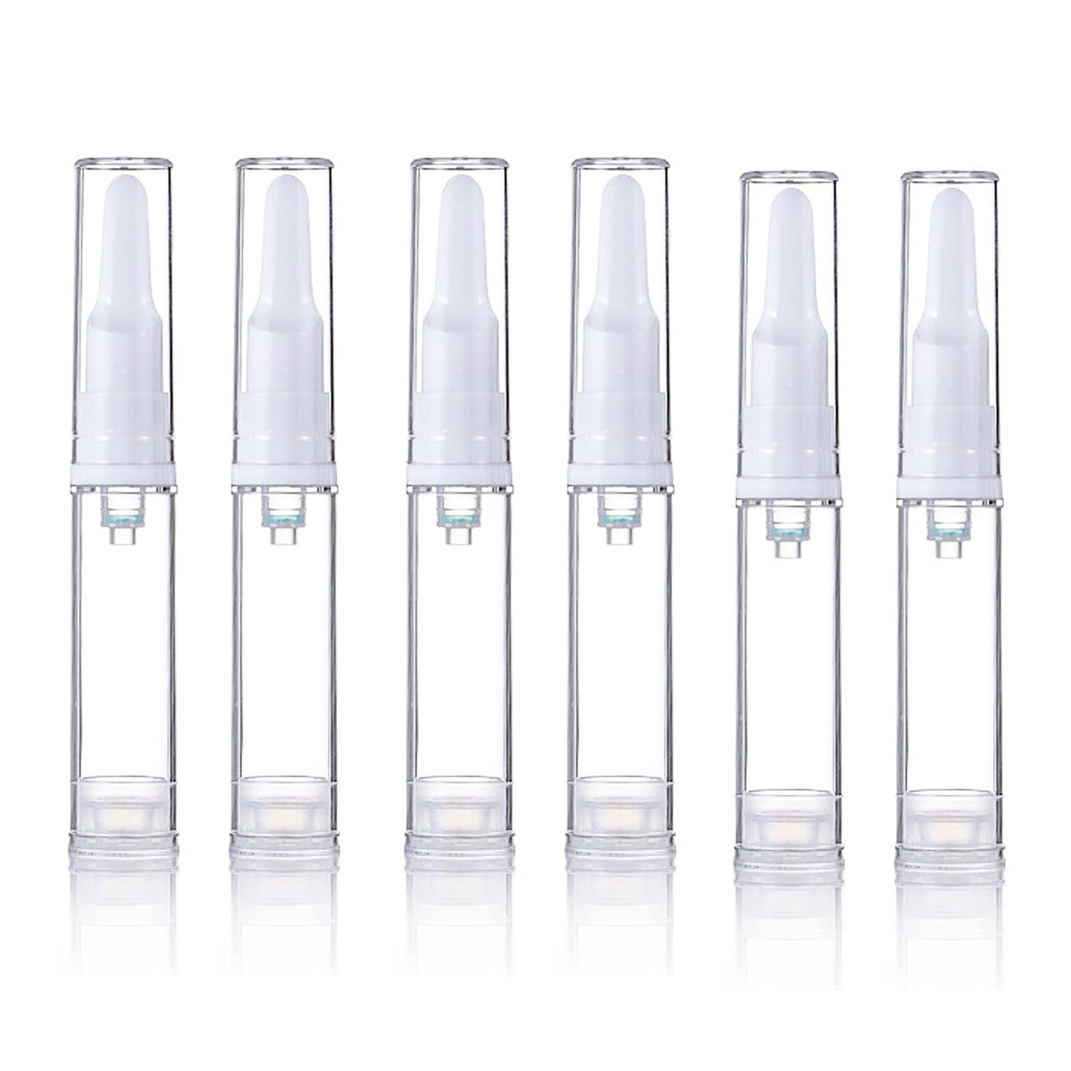 Airless Pump Jars, Traveling Airless Pump Bottles Set, Empty Refillable Cosmetic Airless Pump Jar Travel Foundation Container Dispenser for Eye Face Cream Lotion Skincare Serum, 10ml