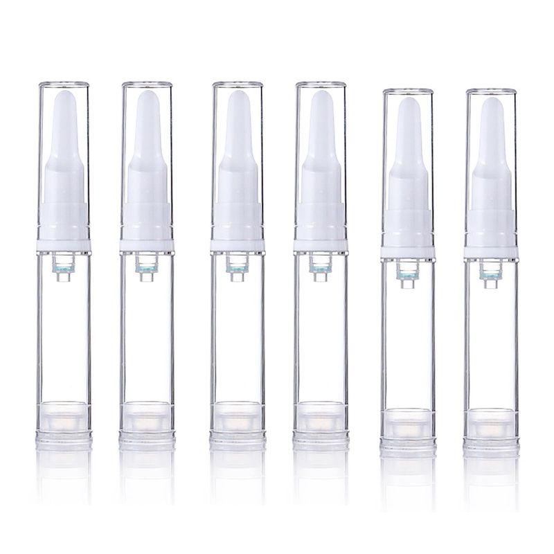 Airless Pump Jars, Traveling Airless Pump Bottles Set, Empty Refillable Cosmetic Airless Pump Jar Travel Foundation Container Dispenser for Eye Face Cream Lotion Skincare Serum, 10ml