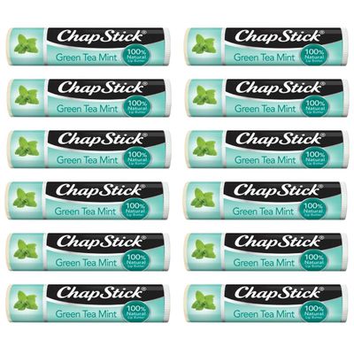 ChapStick 100% Natural Lip Butter, Green Tea Mint, 0.15 oz (Pack of 12)