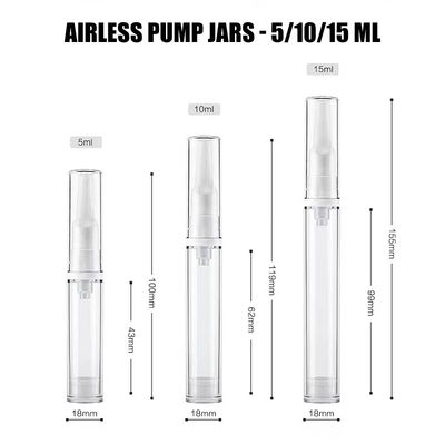 Airless Pump Jars, Traveling Airless Pump Bottles Set, Empty Refillable Cosmetic Airless Pump Jar Travel Foundation Container Dispenser for Eye Face Cream Lotion Skincare Serum, 10ml