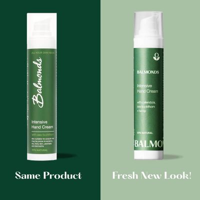Balmonds - Intensive Hand Cream - 1.8oz. (50ml) - 100% Natural Hand Lotion For Dry Hands - Fragrance Free - Vegan &amp; Cruelty Free - All Skin Types