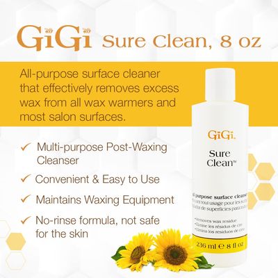 GiGi Sure Clean - All-Purpose Wax Warmer and Surface Cleaner, 8 fl oz