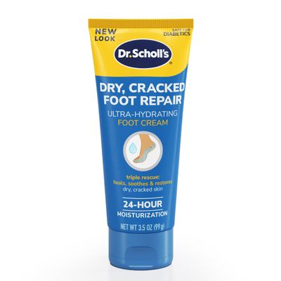 Dr. Scholl&#39;s Dry, Cracked Foot Repair Ultra-Hydrating Foot Cream Moisturizer, 3.5 oz, Skin Care Foot Lotion with 25% Urea for Dry Cracked Feet, Heals and Moisturizes for Healthy Feet