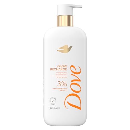 Dove Exfoliating Body Wash Glow Recharge Energizes &amp; illuminates skin 3% brightening serum with vitamin C 18.5 oz