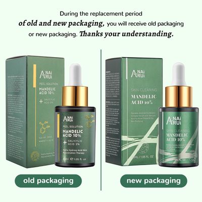 ANAI RUI Mandelic Acid 10% with Salicylic Acid 2%, Tea Tree Oil, AHA BHA Skin Exfoliant Peel Solution, for Dark Spots, Blackheads, Enlarged Pores,1.05FL.Oz