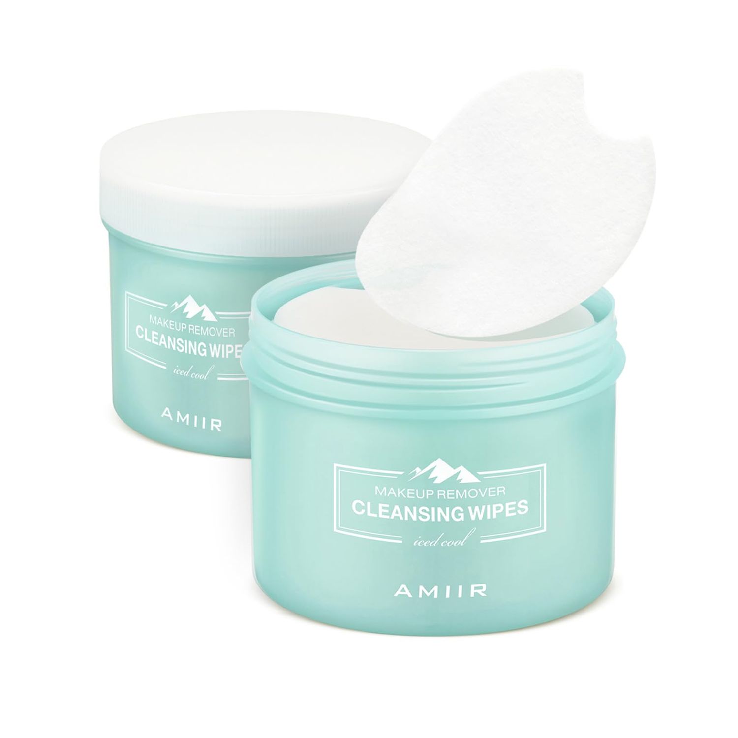AMIIR 100&#39;s Jar Pre-Moistened Face Makeup Remover Wipes Sensitive Skin All-In-One Facial Cleansing Hydrating NO-DRY-OUT Gentle Alcohol-Free, 2 Jars