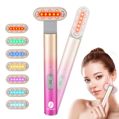 7 in 1 Light-Therapy-Wand, Red Light Therapy for Face Eye Skincare Equipment at Home,Led Beauty Wand Red for Skincare &amp; Blue Rejuvenation,Face &amp; Eye Massager Skincare Tool