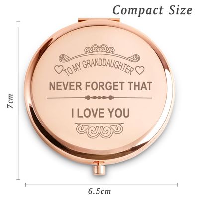 COYOAL Granddaughter Gifts from Grandparents Grandma Grandpa, I Love You Compact Mirror for Teen Girls, Personalized Present Granddaughter for Valentines Day, Birthday