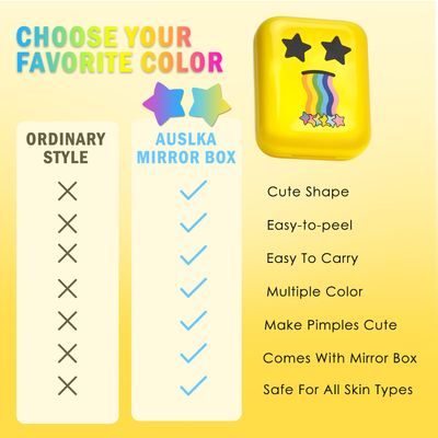 AUSLKA Star Pimple Patches - 150 Count - Hydrocolloid Pimple Patches,Cute Star Shape, 6 Colors,Spot Stickers For Face And Skin,Temporary Mirror