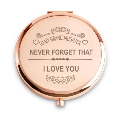 COYOAL Granddaughter Gifts from Grandparents Grandma Grandpa, I Love You Compact Mirror for Teen Girls, Personalized Present Granddaughter for Valentines Day, Birthday