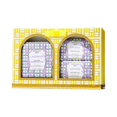 Beekman 1802 All is Calm Lavender Bodycare Gift Set - Set of 3 - Scented - Cleanses, Moisturizes &amp; Hydrates - With Lactic Acid &amp; Mango Seed Butter - Good for Sensitive Skin - Cruelty Free