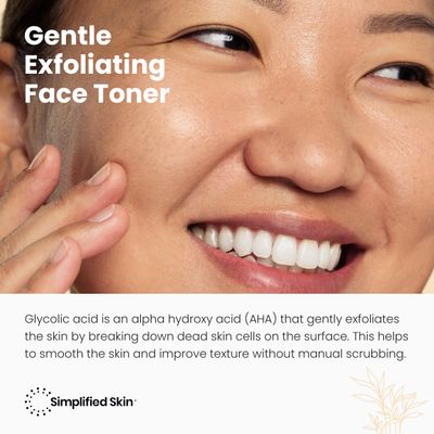 Glycolic Acid Toner for Face - Facial Toning Solution - 8% Glycolic Acid - Hydrating, Anti-Aging, Exfoliating Face Toner for Women &amp; Men - with AHA, Aloe Vera, &amp; Rosemary Extract Skin Toner - 8 Fl Oz