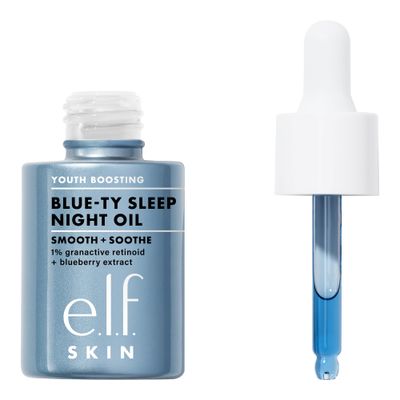 e.l.f. SKIN Youth Boosting Blue-ty Sleep Night Oil, Gentle Overnight Face Oil, Treats Fine Lines &amp; Uneven Texture, Lightweight, Vegan &amp; Cruelty-Free