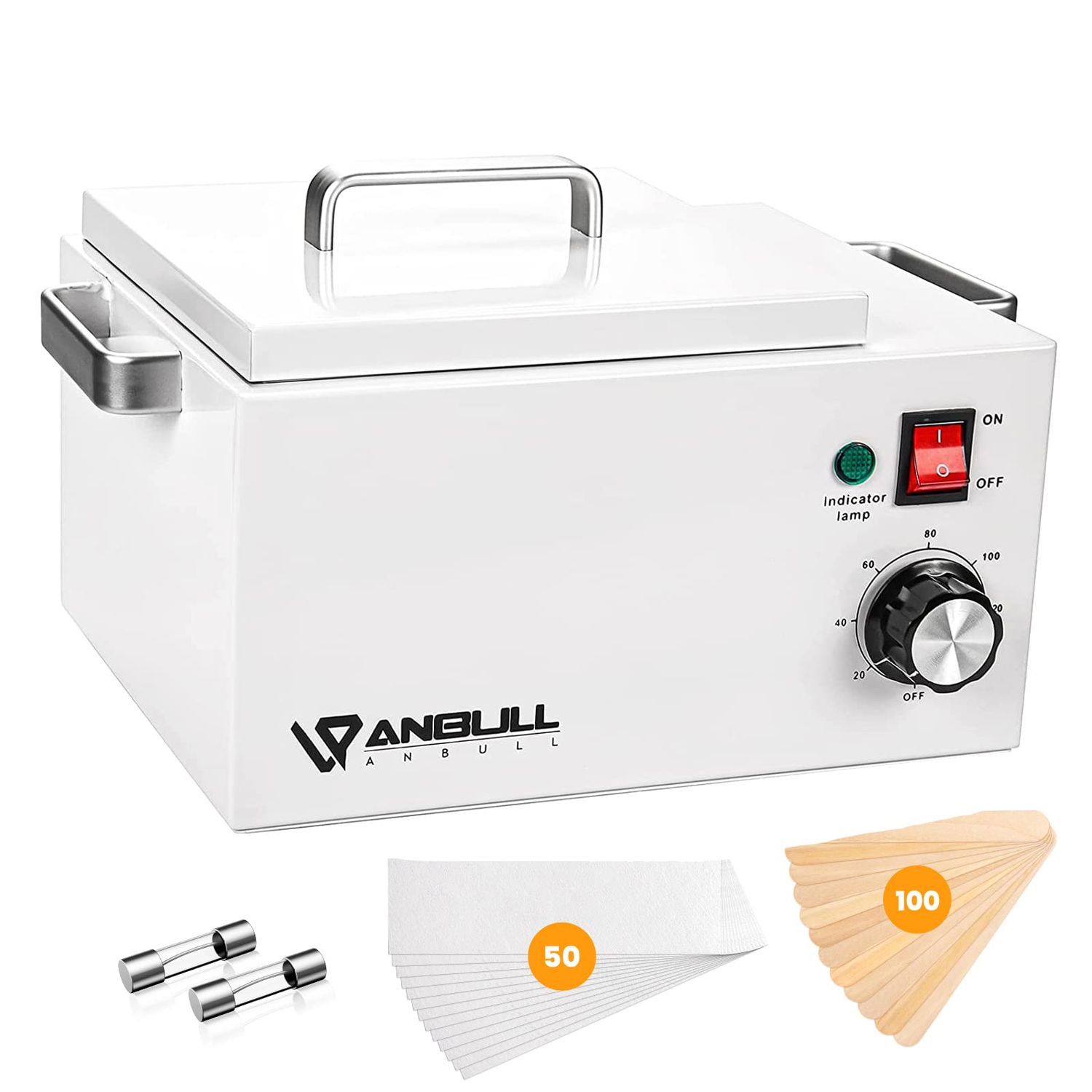 Anbull BUT2.5L 5.5lb Professional Single Wax Warmer, Electric Lagre Wax Heater Pot for Hair Removal with 20-120 Temperature Control, Paraffin Hot Facial Skin SPA Equipment