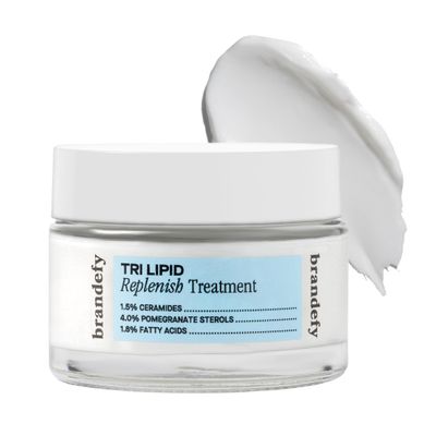 Brandefy Tri Lipid Replenish Treatment - 1.5% Ceramides, 4.0% Sterols, 1.8% Fatty Acids - Peptide Moisturizer, Hydrating Face Cream, Made in the USA (1.6 Oz)