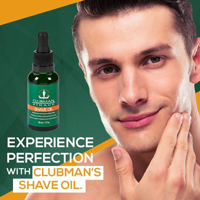 Clubman Pinaud Shave Oil, Beard Oil, Moisturizes and Improves Razor Glide, 1 oz. (2-Pack)